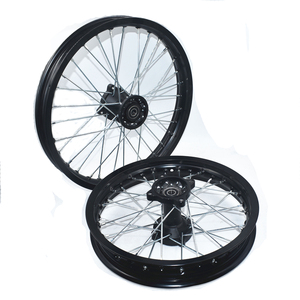 HMParts Pit Bike Dirt Bike Cross Alu Rim Anodised 14 Inch Front Black 12 MM Typ2