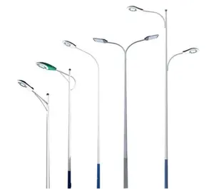 Outdoor lighting poles Double Single Arm Light Pole 3m 5m 6m 7m 8m 9m 10m 12m Steel light pole Curved Shaped Spinning