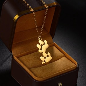 Collana con Ciondolo a Forma di Zampa Incisa Personalizzata in Acciaio Inossidabile Oro e Argento <span class=keywords><strong>per</strong></span> Ragazze o Donne - Product Image 2