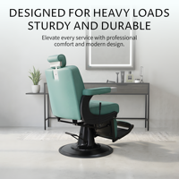 Fauteuil de Barbier Électrique de Luxe avec Massage, Robuste, Inclinable et Rabattable, avec Repose-Pieds, Mobilier Professionnel de Coiffure