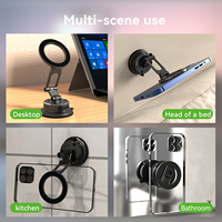 Support magnétique pour téléphone de voiture à ventouse pliable pour tableau de bord, bureau, salle de bain, mur, fenêtre, conduite mains libres