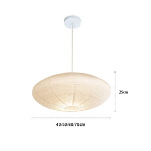 Yaratıcı japon el yapımı pirinç kağıt kolye lamba wabi sabi otel oturma odası dekore fener kağıt lamba - Product Image 6