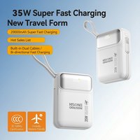 Power Bank 20000mAh 45W PD Ramah Laptop dengan Kabel Ganda Terintegrasi, Layar HD 4 Perangkat, OEM, Disetujui Maskapai Penerbangan, Aman MH811