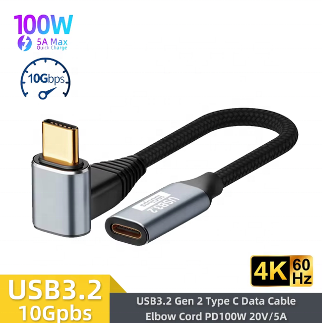 5A PD 100W USB C 3.1 Gen2 10Gbps Extension Cable Type C to C QC4.0 3.0 Fast Charging Cable for MacBook Pro 4k 60Hz Video Cable