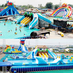 Dans le parc, il y a de grands toboggans aquatiques de dragon et de requin, des trampolines gonflables et des châteaux pour le plaisir des enfants. - Product Image 5