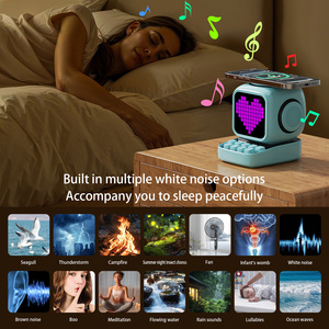 JJT-18 Small Cube Smart for Audio Magnetic Fast Wireless Charger RGB <b>LED</b> Plastic Alarm <b>Clock</b> White Noise Retro Speaker RGB <b>LED</b> L - Product Image 6