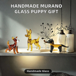 Adornos de Cristal Soplado a Mano Estilo Murano, Figuritas de Perrito en Miniatura, Decoración Artística para Mesa del Hogar, Regalos Artesanales - Product Image 2