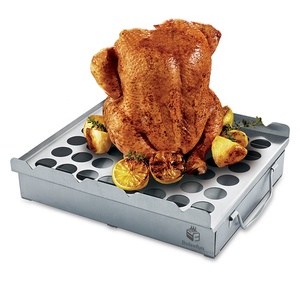 Stainless Steel Kitchen Accessories <strong>BBQ</strong> Grill Set Multi-Function Smoker Box Skewer Rack Pans for <strong>Weber</strong> Smoker - Product Image 2