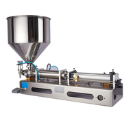 Machine de remplissage pneumatique à piston pour miel, crème et graisse, avec trémie, de 10 à 100 ml