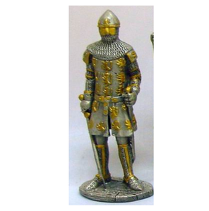 PEWTER ALLOY bar adornos PEWTER ALLOY Estatua de pie en armadura completa Caballero italiano Acabado ALEACIÓN - Product Image 2