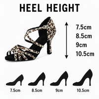 Chaussures de danse latine pour femmes, talons hauts, chaussures de danse de tango pour filles, sandales en cuir pour femmes, chaussures de salsa, chaussures de danse de salon