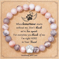 Meilleure vente : Bracelet artisanal en pierre d'agate rayée violette et zèbre tacheté rose, motif griffe de chien, noir mat, pour femme, idéal pour l'export.