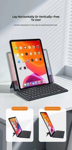 Clavier Bluetooth universel portable rechargeable avec connexion multi-appareils et étui en cuir PU pour tablettes et téléphones mobiles - Product Image 4
