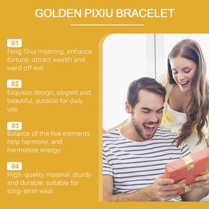 Gold Pixiu Beaded <b>Bracelet</b> Beautiful Meaning of Male and Female <b>Couples</b> Hand String Fashion Elegant Collocation - Product Image 2