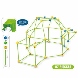 87ชิ้นสร้างบ้านของคุณเองของเล่นพลาสติกป้อมเด็ก DIY เกมของเล่นก่อสร้างอาคารเต็นท์ - Product Image 2