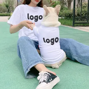 Joymay Soft Basic Small Dog Wear T-shirt Printing Cotton Fiber Dog Mom T-shirt Blank Matching Puppy And Owner Outfits