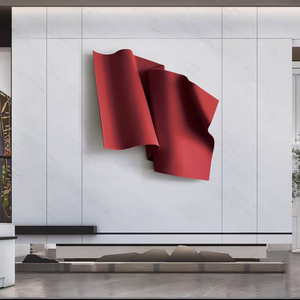 Artisanat métallique, art moderne, couleur personnalisée, taille, <span class=keywords><strong>décoration</strong></span> murale en métal abstrait irrégulier en ruban 3D, <span class=keywords><strong>décoration</strong></span> intérieure - Product Image 2