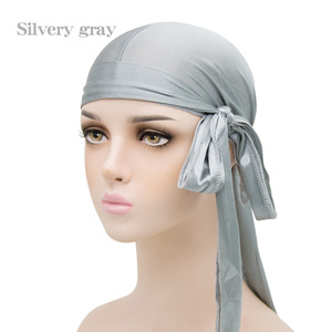 Durags de Ondas Sólidas no Atacado para Homens, Rabo Longo, Lenços de Cabeça Multifuncionais para Adultos, Bandanas de Cetim de Poliéster Macio para Uso ao Ar Livre - Product Image 4