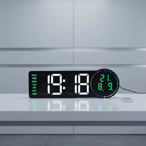 Horloge numérique multifonctionnelle pour la maison et le bureau, horloge numérique intelligente à LED <span class=keywords><strong>avec</strong></span> affichage lumineux, <span class=keywords><strong>calendrier</strong></span> et <span class=keywords><strong>semaine</strong></span> - Product Image 1