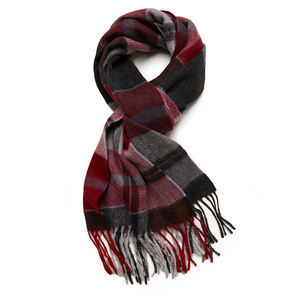 Bufanda a cuadros cepillada tejida de Cachemira pura <span class=keywords><strong>C</strong></span> para chal de hombre con tartán comprobado OEM personalizar lana lujosa - Product Image 4