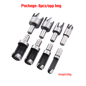 مجموعة من 8 قطع لقطع الثقوب من مواد اصطناعية - طقم مناشير ثقب للأعمال الخشبية مع لقم حفر توجيهية وقم حفر كربيدية - Product Image 3