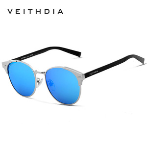 Veithdia Sunglasses Aluminum Magnesium Frame Blue <b>Mirror</b> Lens UV400 Protection Unisex Outdoor Use - Product Image 4