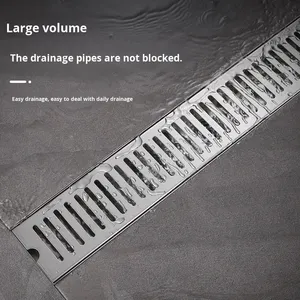 OEM Stainless Steel Rectangular Floor Drain Large Flow for Outdoor Courtyard Terrace Garden Modern Simple Design Floor - Product Image 3