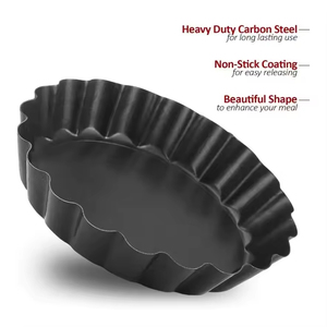 <span class=keywords><strong>Moule</strong></span> à <span class=keywords><strong>tarte</strong></span> cannelé antiadhésif en acier au carbone avec fond amovible, mini <span class=keywords><strong>moule</strong></span> à quiche rond cannelé pour la pâtisserie maison - Product Image 4