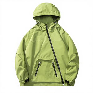 Nouvelle veste coupe-vent décontractée pour homme, automne, extérieur, tissée, solide, grande poche, col montant, fermeture éclair - Product Image 4