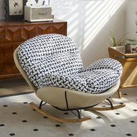 Fauteuil de Salon Œuf Rocking et Inclinable de Luxe Moderne, Canapé-Lit Confortable pour Adulte, Cadre Métallique Magique, Mobilier de Chambre
