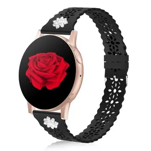 Hot Selling Lace Silicone Band Watch Strap For Samsung galaxy watch Active 2 20mm Watch 3 4