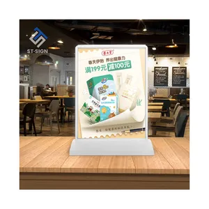 A4/A5 Rechargeable Desktop LED Advertising Light Box Menu Board with Battery Powered Double-Sided Display