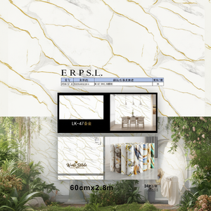 Adesivo da parete Erpsl Lk-47 60cmx2.8m con motivo marmo dorato per decorazione domestica - Product Image 2