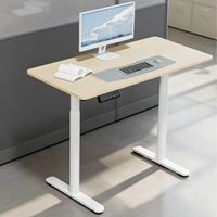 Escritorio de Computadora para Juegos PRORIALS, Moderno, Ergonómico, de Doble Motor, Columna Única, Superficie de Madera, Marco Metálico, Altura Ajustable