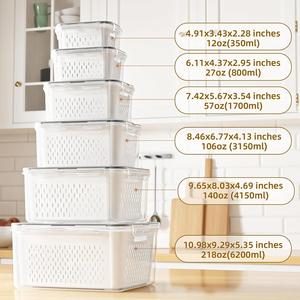 Fruit Food Storage <b>Containers</b> Fridge Removable Colanders Lids-Back School Borosilicate Glass <b>Clear</b> Multifunction Freshness - Product Image 2
