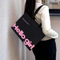 Individuell Bedruckte Papiertüten in Klassischem Rosa und Schwarz, Kleidungs-Einkaufstaschen aus Karton mit Bandhenkeln für Verpackungen