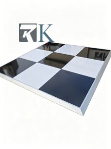 Portable Dance Floor Party Wedding Event Flooring with White and Black Panel Aluminum <b>Edging</b> - Product Image 2