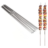 Outil de barbecue de brochettes de gril de BBQ plat d'acier inoxydable d'approvisionnement d'usine de la Chine pour la cuisson extérieure