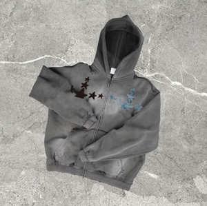 Sudadera con Capucha de Alta Calidad, Estilo Vintage, Lavado Ácido, con Bordado Desgastado, Mezcla de Poliéster/Algodón, Corte Holgado, Antiarrugas, DIY - Product Image 2