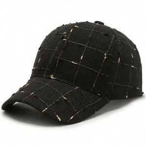 Autumn and Winter Female <b>Black</b> and White Check Tweed <b>Cap</b> 6 Panel Hat Fashion Women Hat Lady Sports <b>Caps</b> <b>Baseball</b> <b>Cap</b> - Product Image 3