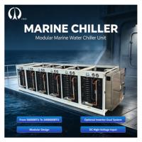 Chiller modulaire marin à fréquence fixe Chlee 36 000-240 000 BTU, refroidi par eau, avec compresseur pour yachts, bateaux de pêche, bateaux de travail et usines