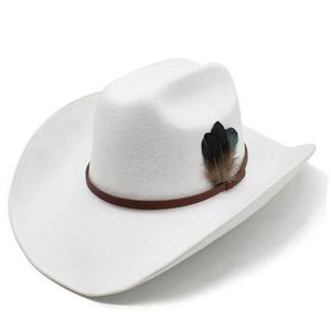 Sombrero Vaquero al por Mayor, Sombreros de Vaquero con Cinturón de Plumas Baratos para Hombres Adultos, para Viajes al Aire Libre, para las Cuatro Estaciones - Product Image 5