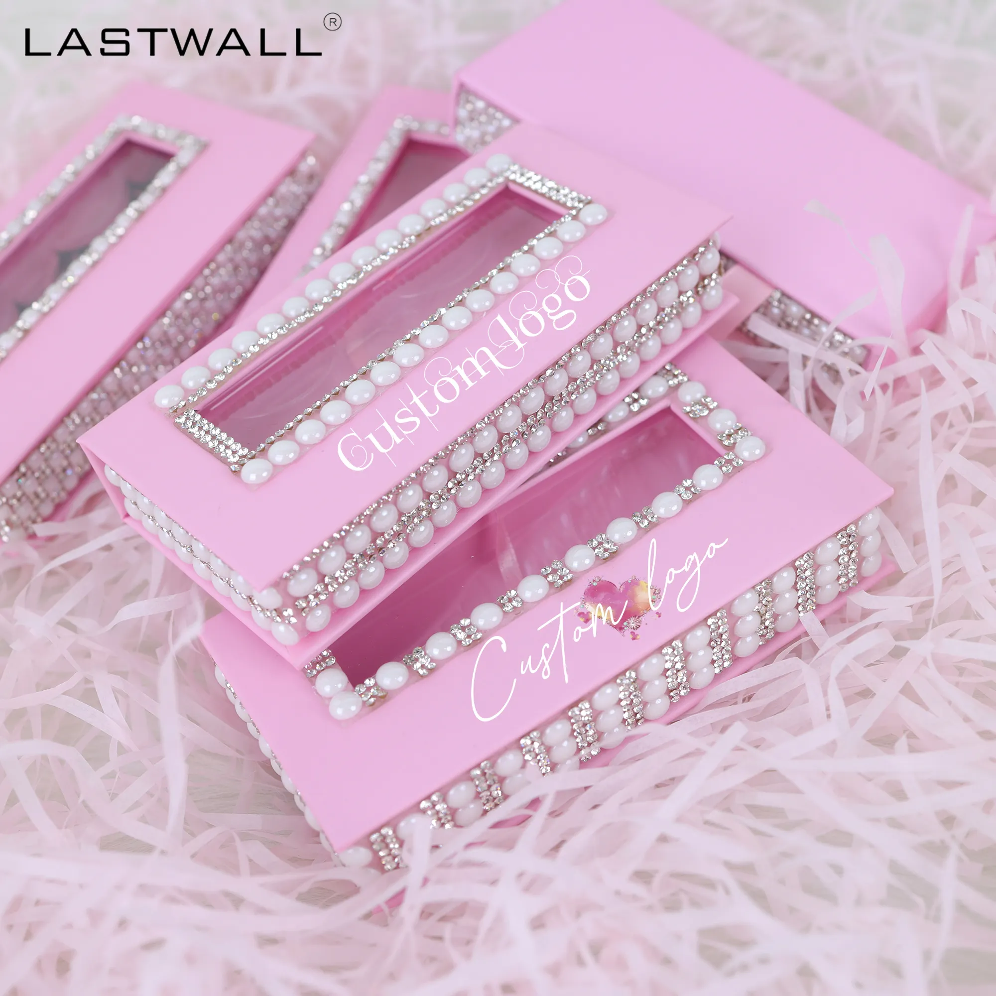 Caja de pestañas de etiqueta privada de nuevo diseño, cajas de perlas personalizadas con tu logotipo