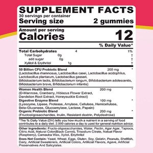 Sugar Free <strong>Probiotics</strong> for Women Gummies 50 Billion CFU 10 Strains with Cranberry Prebiotic Digestive Enzymes <strong>Probiotics</strong> Gummie - Product Image 2