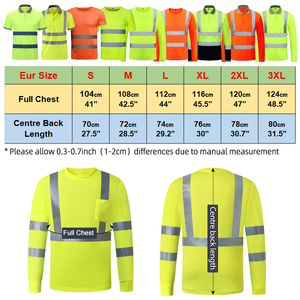 قميص عمل عاكس للضوء عالي الوضوح للرجال والنساء مع جيب أمامي، مصنوع من شبكة تنفس من الفئة 3، مناسب لأعمال البناء والسلامة - Product Image 2