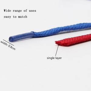 Lacets de chaussures de sport antidérapants plats colorés de haute qualité, épais, monocouche, en polyester, de 8 mm de large, pour la course à pied, paire - Product Image 4
