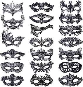 Mascarada Venetian Eyemask Halloween Sexy <span class=keywords><strong>mujer</strong></span> máscara de encaje para carnaval disfraces fiesta disfraz bola negro Flexible - Product Image 4