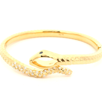DiamondX 18K oro sólido diamante zafiro serpiente brazalete lujo Animal joyería para mujer