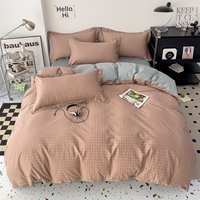 Ensemble de literie en coton à imprimé floral, 4 pièces, housse de couette confortable, drap plat pour la décoration de la maison, de l'hôtel et du lit