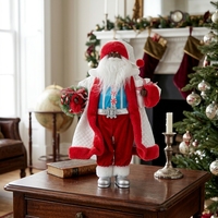 Squichis de Noël modernes de qualité supérieure pour magasin, 45 cm, en velours rouge, décorations de table de Noël